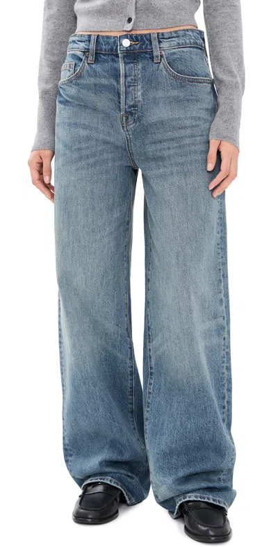 Good American Vintage High Rise Wide Leg Jeans In Indigo1338 In Blue