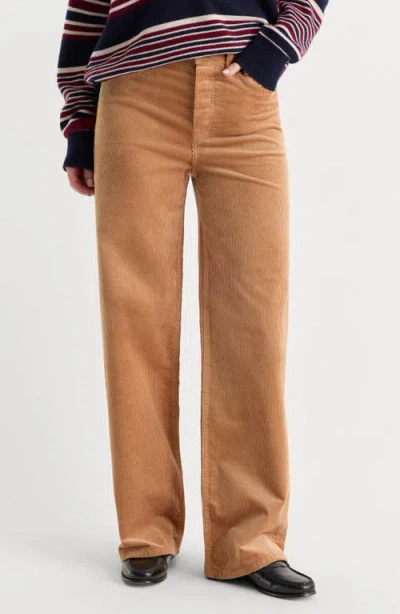 Good American Vintage Wide Leg Corduroy Pants In Brown
