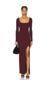 Good American Virgo Maxi Dress In Oxblood002