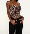 Good American Cowl Neck Bias Cut Chiffon Camisole In Multi