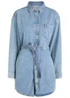 Good American Weightless Belted Denim Playsuit In Blue