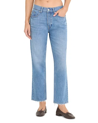 Good American Weightless Boyfriend High Rise Ankle Jeans In Indigo961 In Blue