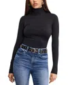 Good American Weightless Scuba Turtleneck Top In Black