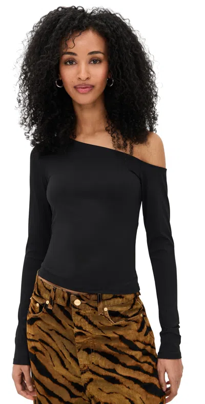 Good American Weightless Sculpting One Shoulder Top Black001