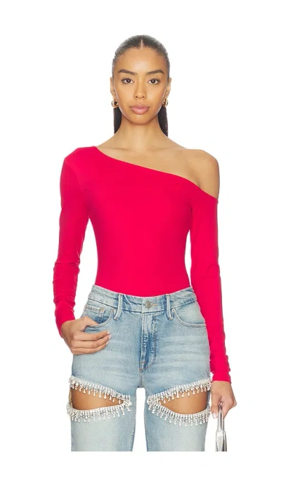 Good American Weightless Sculpting One Shoulder Top In Red