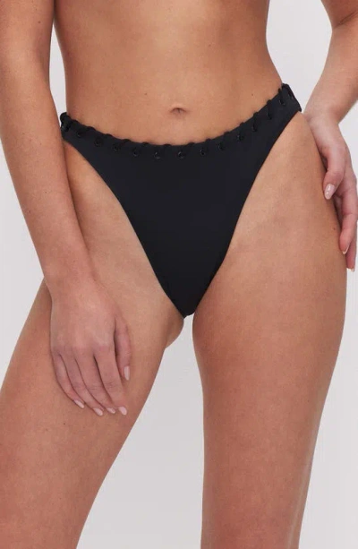 Good American Whipstitch Bikini Bottoms In Black001