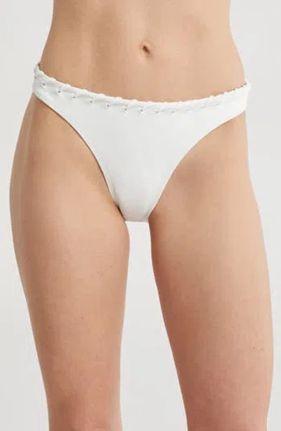 Good American Whipstitch Bikini Bottoms In White001