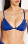 Good American Whipstitch Trim Bikini Top In Capri Blue004