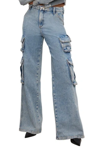 Good American Wide Leg Cargo Jeans In Indigo762