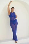Good American Wide-leg Mesh Cover-up Pants In Blue