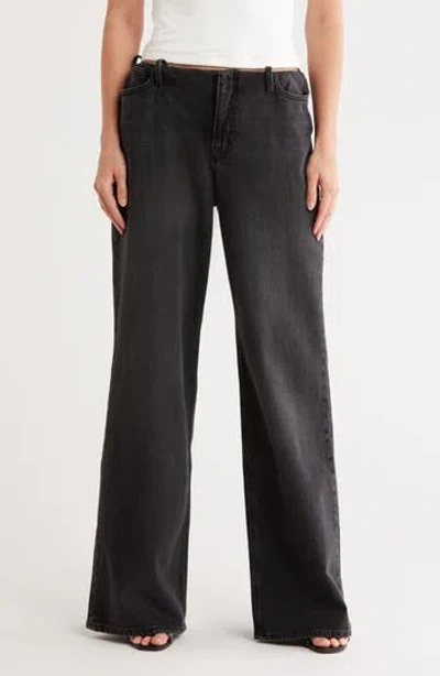 Good American Wide Leg Pull-on Jeans In Black