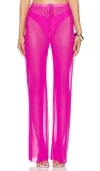 Good American Mesh Cover-up Pants In Pink Glow002