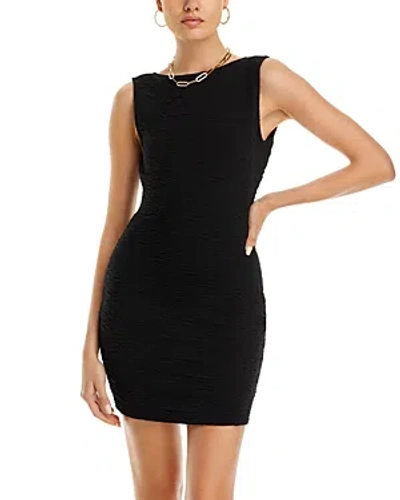 Good American Wide Scrunch Scoop Back Mini Dress In Black