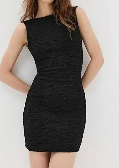 Good American Wide Scrunchie Scoop Back Mini Dress In Black