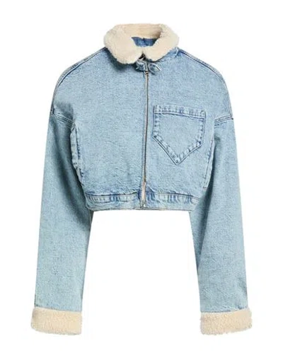 Good American Woman Denim Outerwear Blue Size L Cotton, Recycled Cotton, Elastane