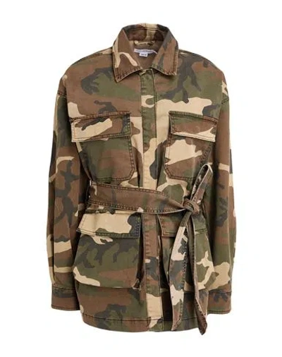 Good American Woman Jacket Military Green Size Xxs Cotton, Recycled Cotton, Elastane In Multi