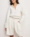Good American Air Soft Half Zip Sweatshirt In White In White