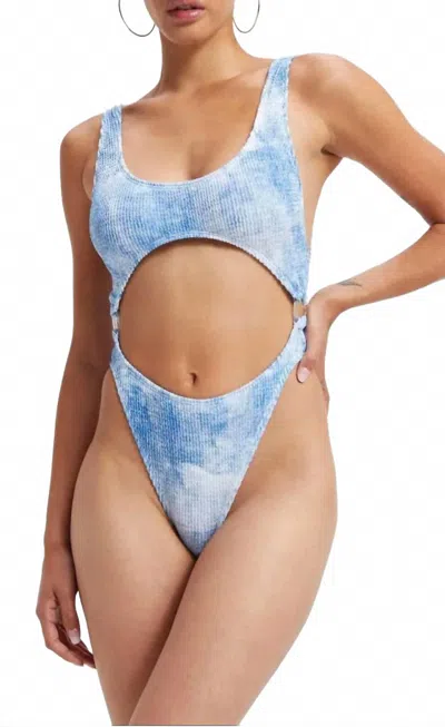 Good American Women's Always Fits Tie Dye Cutout Swimsuit In Blue
