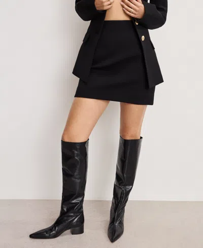 Good American Women's Back Zipper Mini Skirt, Regular And Plus In Black