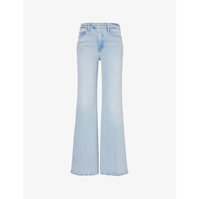Good American Womens Blue452 Good Waist Wide-leg High-rise Stretch Jeans
