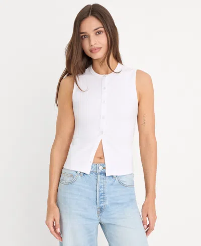 Good American Women's Button-front Sleeveless Top, Regular & Plus Size In White