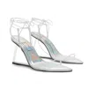Good American Women's Cinder-f*cking Rella Wedge Sandal Shoes In Silver In Transparent