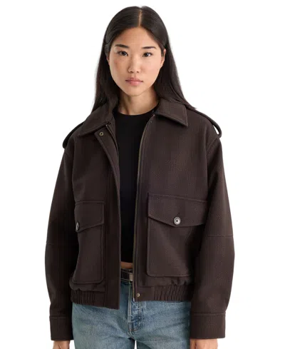 Good American The Better Than Leather Faux Leather Bomber Jacket In Multi