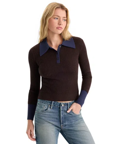 Good American Women's Collared Long-sleeve Sweater In Multi