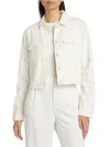 Good American Women's Committed To Fit Denim Jacket In Cloud White