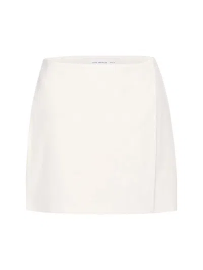 Good American Women's Cotton-blend Mini Wrap Skirt In Cloud White