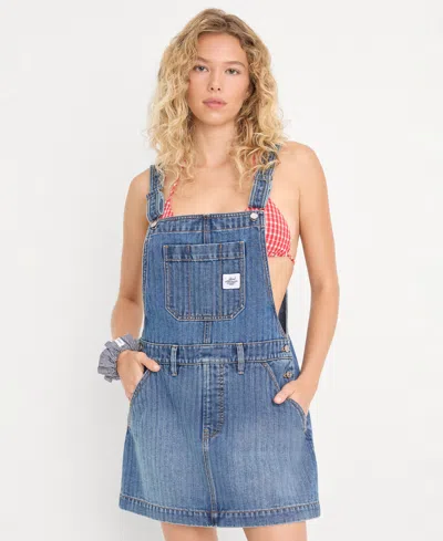 Good American Women's Cotton Dungaree Dress In Multi