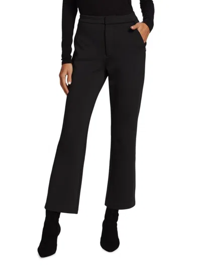 Good American Women's Cropped Shiny Scuba Pants In Black