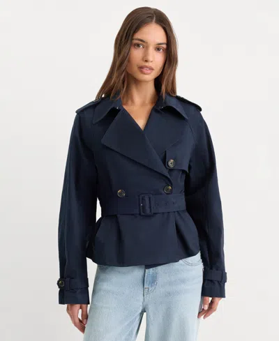 Good American Women's Cropped Trench Jacket
