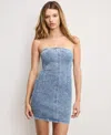 Good American Crystal Strapless Mini Dress In Purple