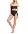 Good American Strapless Cutout One-piece Swimsuit In Multi