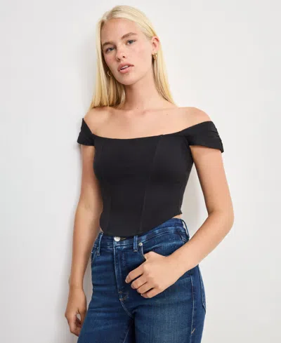 Good American Women's Dolly Joleans Cropped Corset Top, Regular & Plus Size In Black