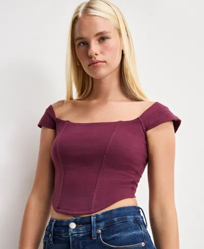 Good American Women's Dolly Joleans Cropped Corset Top, Regular & Plus Size In Brown