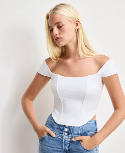 Good American Women's Dolly Joleans Cropped Corset Top, Regular & Plus Size In Blue