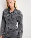 Good American Women's Dolly Joleans Crystal Denim Jacket, Regular & Plus Size In Black