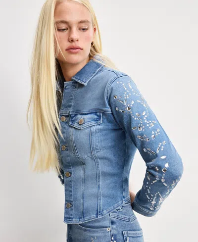 Good American Women's Dolly Joleans Embroidered Jacket, Regular & Plus Size In Blue