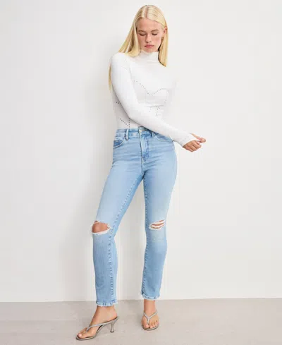 Good American Women's Dolly Joleans Mid Rise Super Stretch Jeans In Blue