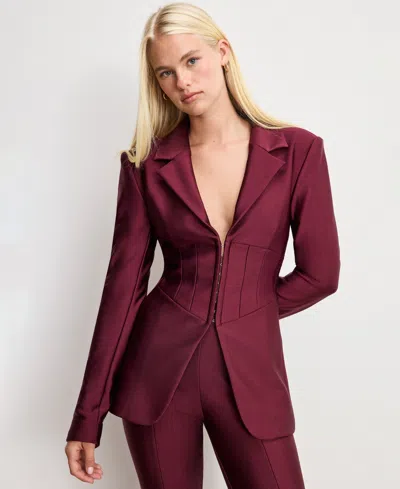 Good American Women's Dolly Joleans Shine Corset Blazer, Regular & Plus Size In Purple