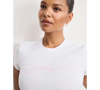 Good American Women's Dolly Signature Print Top In White