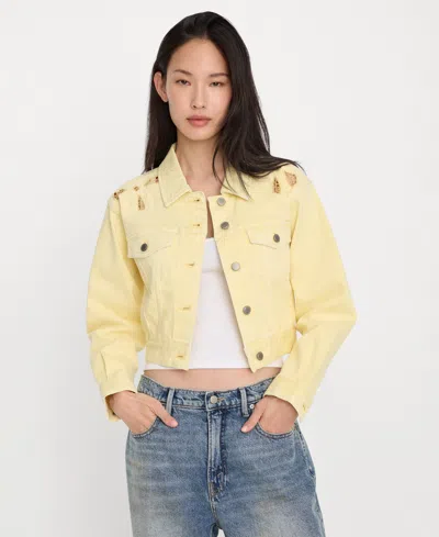 Good American Women's Essential Crop Denim Jacket