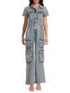 Good American Women's Faded Denim Jumpsuit