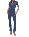 Good American Fit For Success Denim Jumpsuit In Blue