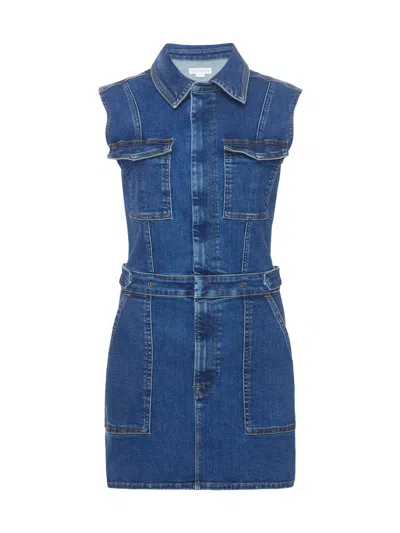 Good American Women's Fit For Success Sleeveless Mini Dress In Blue