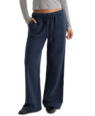 Good American Women's French Terry Wide-leg High-rise Sweatpants In Blue