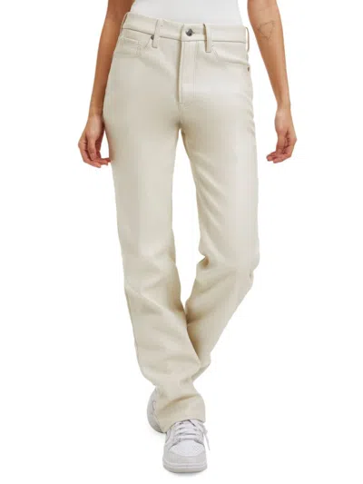 Good American Women's Good 90's Icon Faux Leather Pants In Neutral