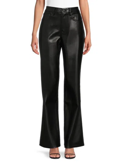 Good American Women's Good Ease Vegan Leather Wide-leg Pants In Black